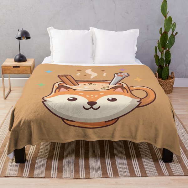 Item preview, Cute Kawaii Fox Mug with Hot Cinnamon Tea and Paw Spoon designed and sold by Mochii-studio.