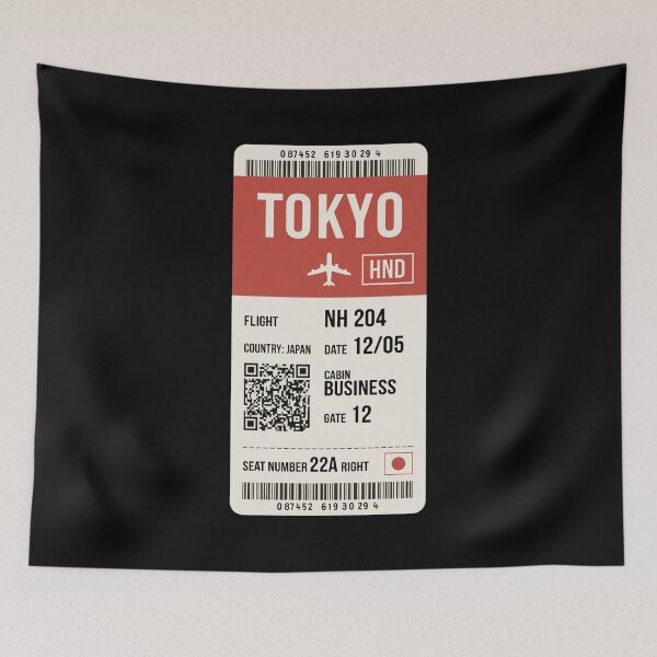 Item preview, Tokyo Boarding Pass designed and sold by Sketch-Shack.