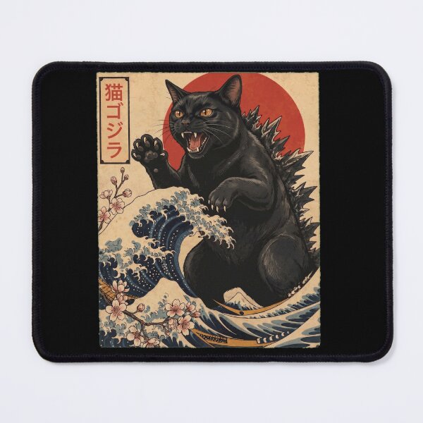 Item preview, Bombay Catzilla Japanese Wave Art Cat Owner designed and sold by TerryConnells.