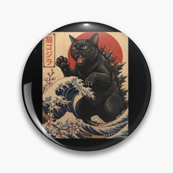Item preview, Bombay Catzilla Japanese Wave Art Cat Owner designed and sold by TerryConnells.