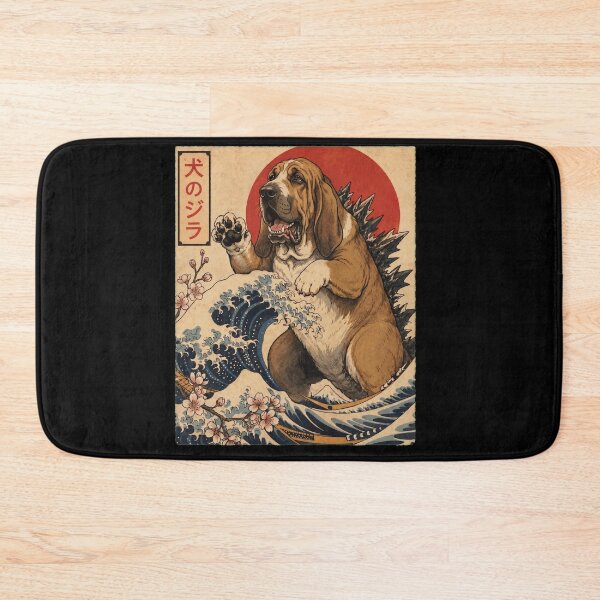 Item preview, Bloodhound Dogzilla Japanese Wave Art Dog Owner designed and sold by TerryConnells.