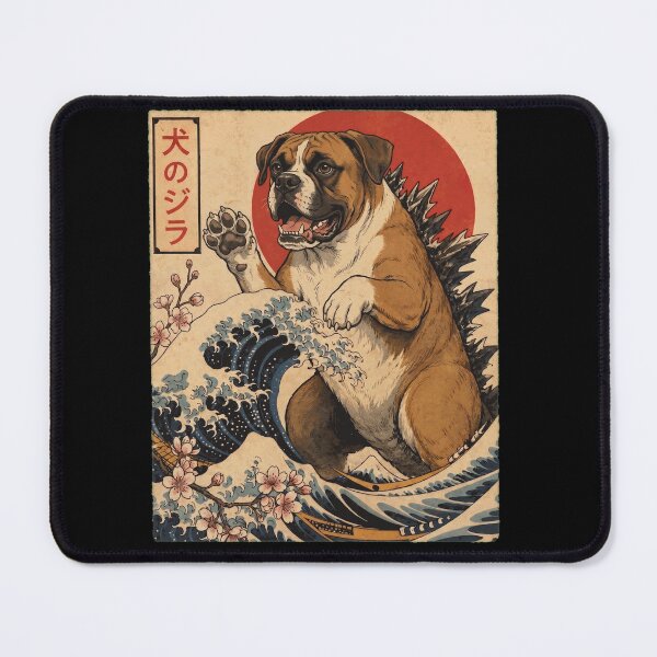 Item preview, Boxer Dog Dogzilla Japanese Wave Art Dog Owner designed and sold by TerryConnells.