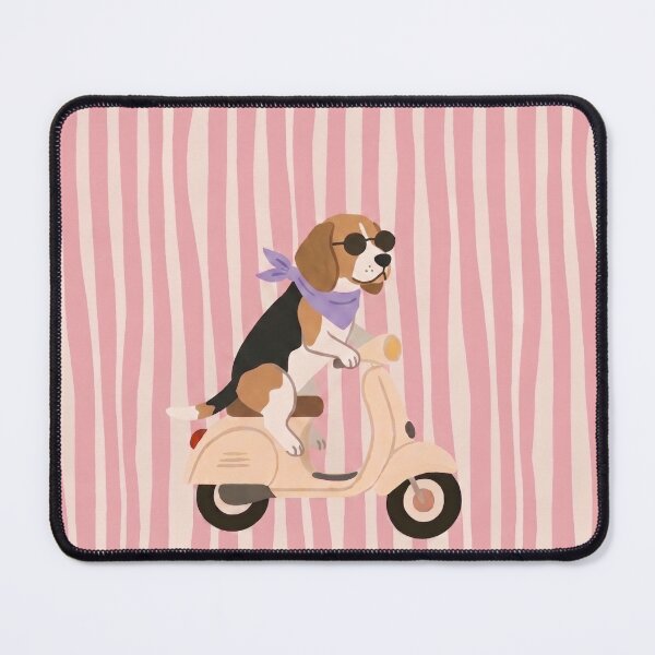 Item preview, Cool Beagle Riding Pink Scooter Art designed and sold by GeoSketchWear.