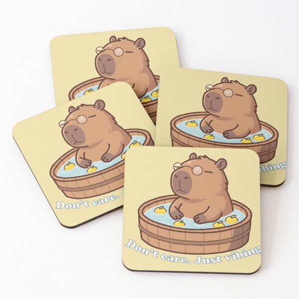 Item preview, Cute Capybara Chilling in Hot Spring Onsen Bath with Lemons designed and sold by Mochii-studio.