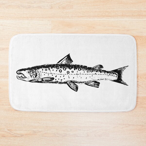 Item preview, Single trout black print designed and sold by HeathWayPrints.