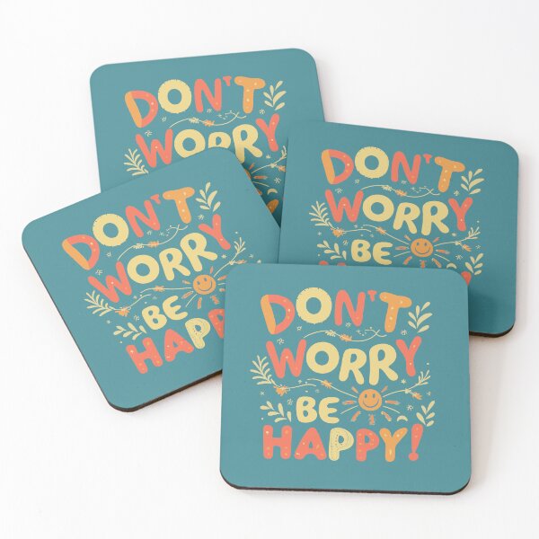 Item preview, Don't Worry Be Happy Retro Positive Vibes T-Shirt Print designed and sold by Scorpion Creative.