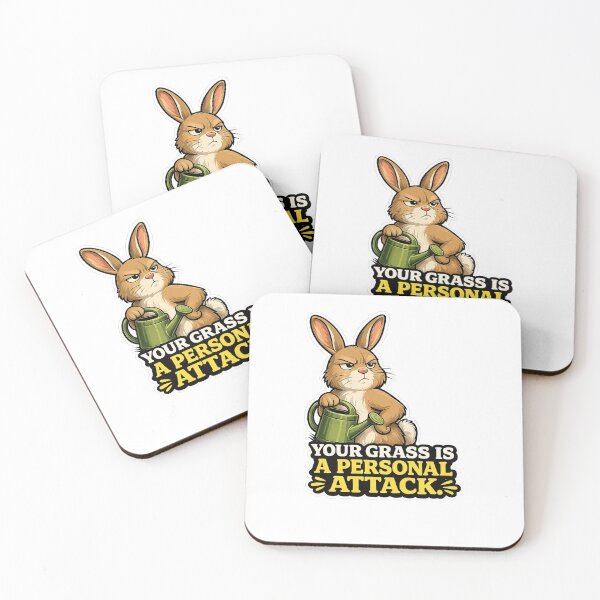 Item preview, Grumpy Rabbit Funny Lawn Envy Neighbor Gift Sticker designed and sold by Gentlestate.