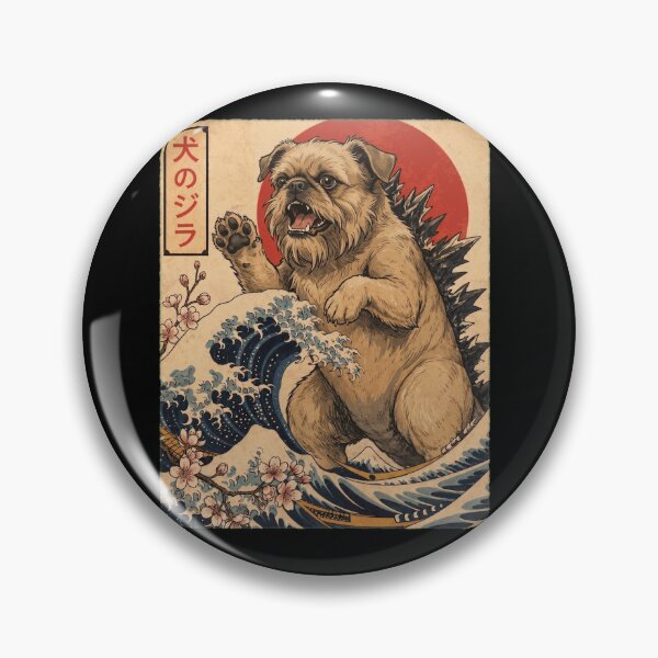 Item preview, Brussels Griffon Dogzilla Japanese Wave Art Dog Owner designed and sold by TerryConnells.