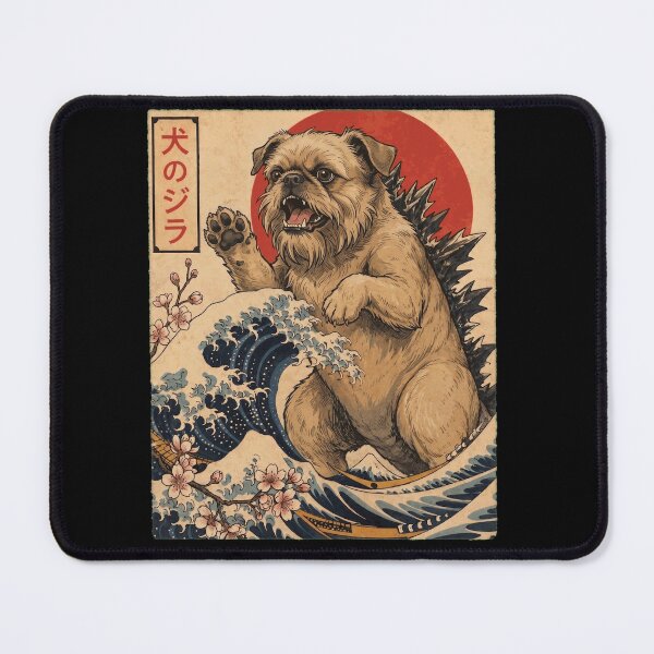 Item preview, Brussels Griffon Dogzilla Japanese Wave Art Dog Owner designed and sold by TerryConnells.