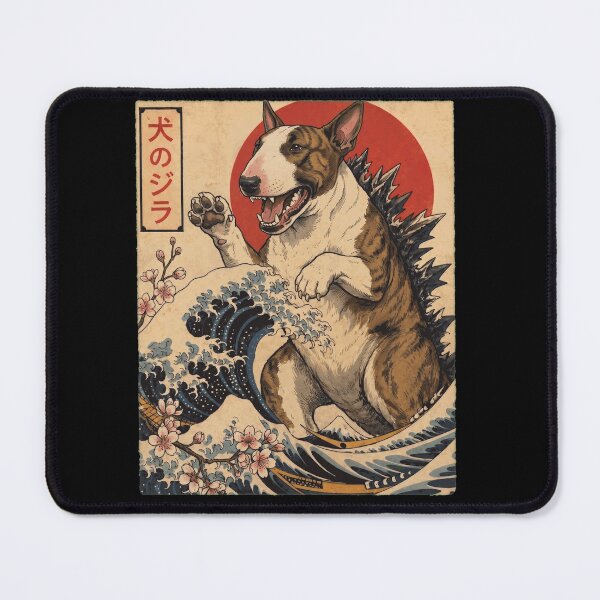 Item preview, Bull Terrier Dogzilla Japanese Wave Art Dog Owner designed and sold by TerryConnells.