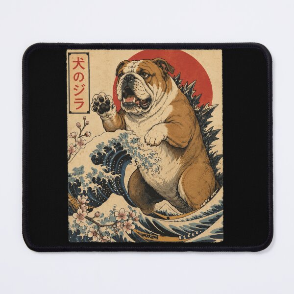 Item preview, Bulldog Dogzilla Japanese Wave Art Dog Owner designed and sold by TerryConnells.