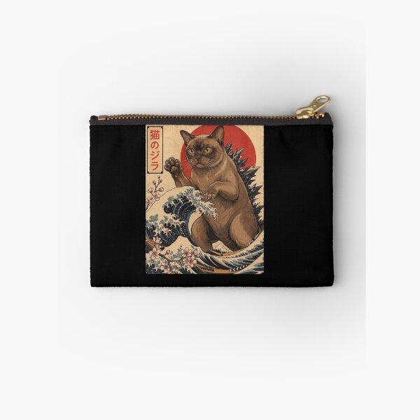 Item preview, Burmese Catzilla Japanese Wave Art Cat Owner designed and sold by TerryConnells.