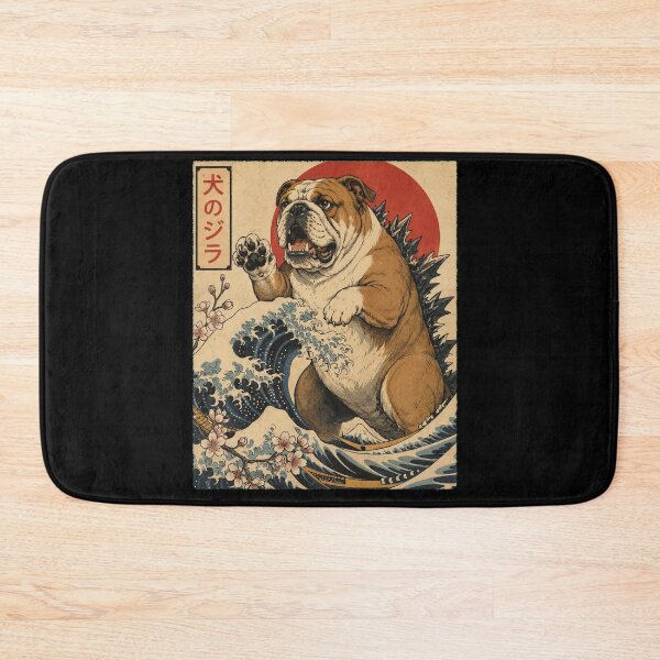 Item preview, Bulldog Dogzilla Japanese Wave Art Dog Owner designed and sold by TerryConnells.