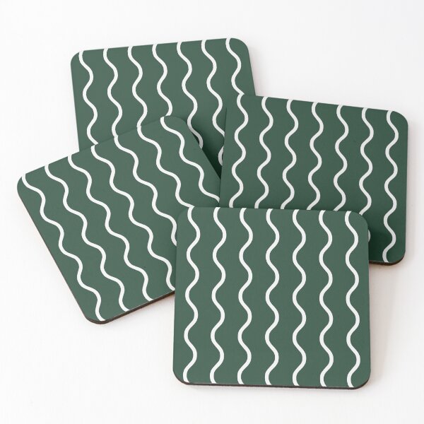 Item preview, Forest Green And White Waves Pattern designed and sold by pattern-archive.