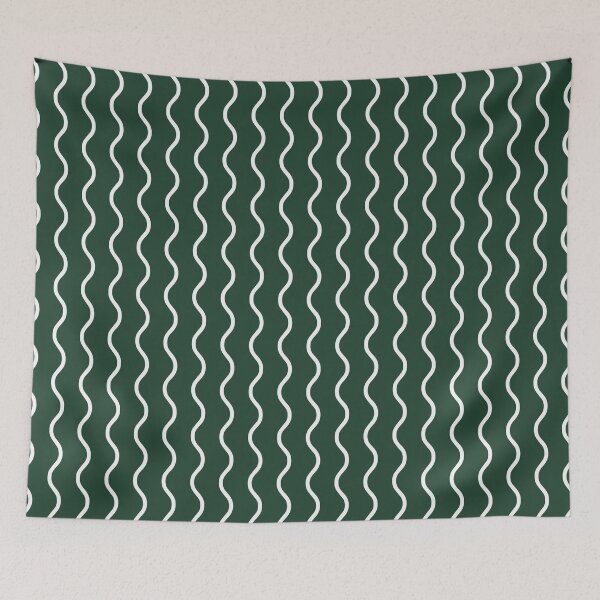 Item preview, Forest Green And White Waves Pattern designed and sold by pattern-archive.