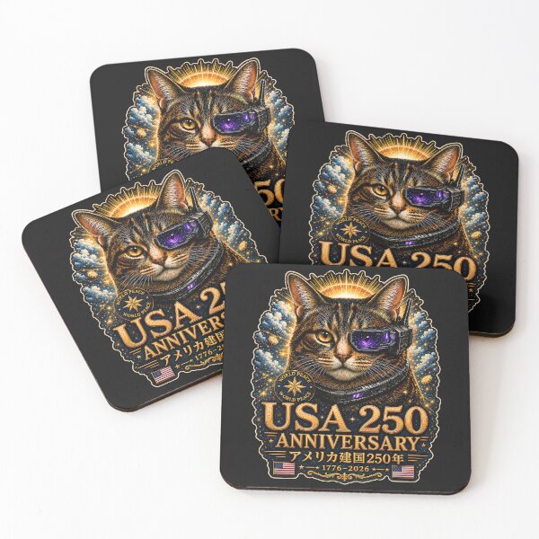 Item preview, Patriotic Cyber Cat USA 250 Anniversary 1776–2026 designed and sold by Dragon-Samurai.