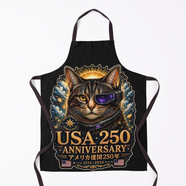 Item preview, Patriotic Cyber Cat USA 250 Anniversary 1776–2026 designed and sold by Dragon-Samurai.