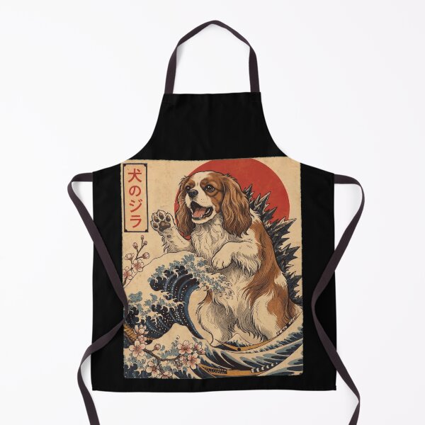 Item preview, Cavalier King Charles Spaniel Dogzilla Japanese Wave Art Dog Owner designed and sold by TerryConnells.
