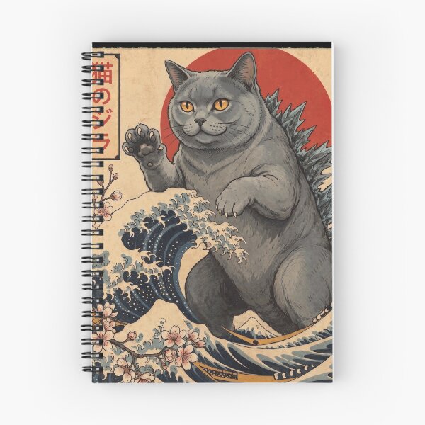 Item preview, Chartreux Catzilla Japanese Wave Art Cat Owner designed and sold by TerryConnells.
