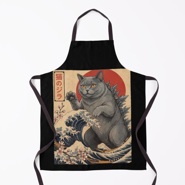Item preview, Chartreux Catzilla Japanese Wave Art Cat Owner designed and sold by TerryConnells.