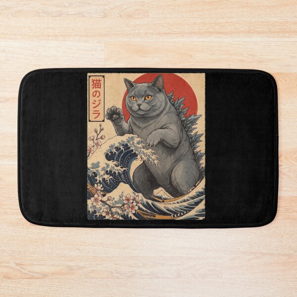 Item preview, Chartreux Catzilla Japanese Wave Art Cat Owner designed and sold by TerryConnells.