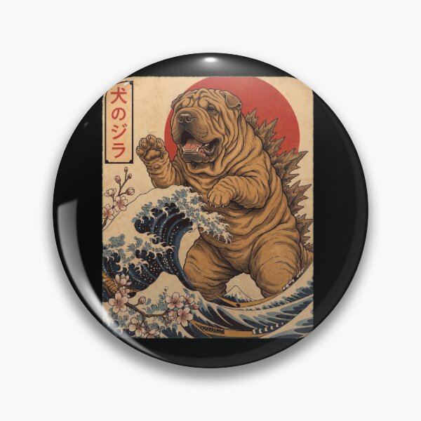 Item preview, Chinese Shar Pei Dogzilla Japanese Wave Art Dog Owner designed and sold by TerryConnells.
