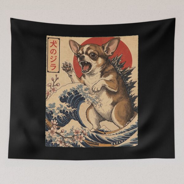 Item preview, Chihuahua Dogzilla Japanese Wave Art Dog Owner designed and sold by TerryConnells.