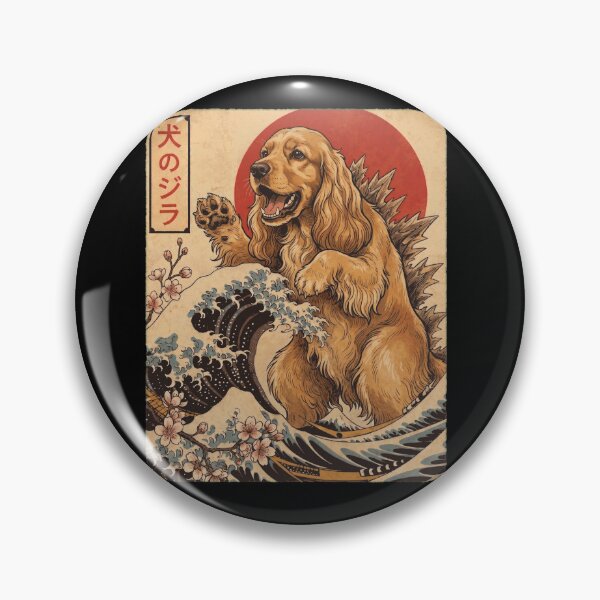 Item preview, Cocker Spaniel Dogzilla Japanese Wave Art Dog Owner designed and sold by TerryConnells.