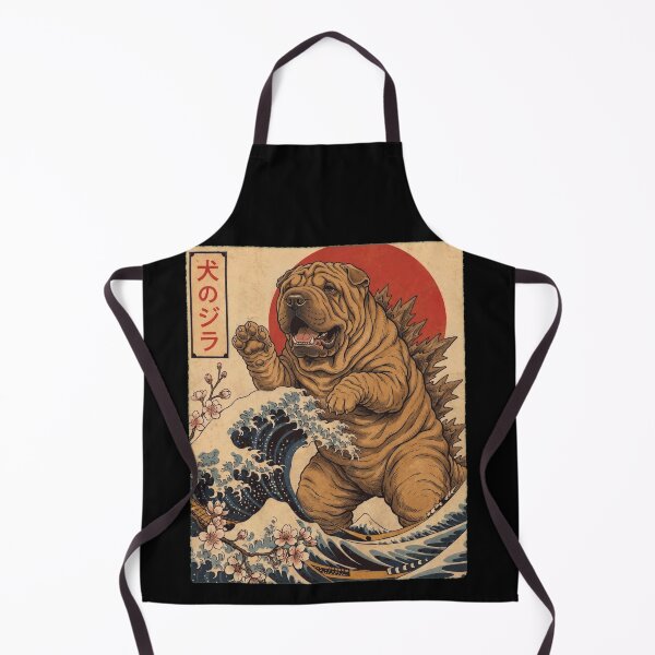 Item preview, Chinese Shar Pei Dogzilla Japanese Wave Art Dog Owner designed and sold by TerryConnells.