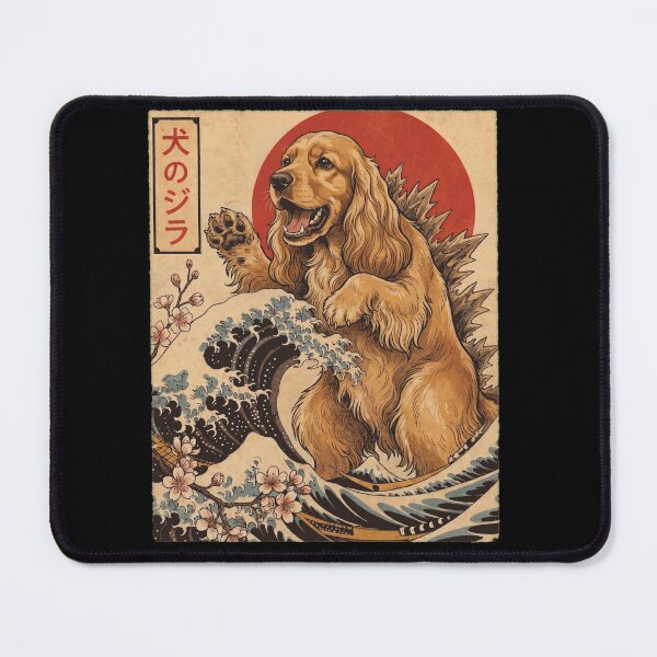 Item preview, Cocker Spaniel Dogzilla Japanese Wave Art Dog Owner designed and sold by TerryConnells.