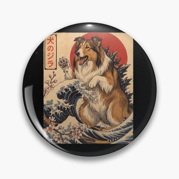 Item preview, Collie Dogzilla Japanese Wave Art Dog Owner designed and sold by TerryConnells.