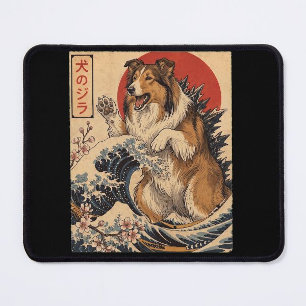 Item preview, Collie Dogzilla Japanese Wave Art Dog Owner designed and sold by TerryConnells.