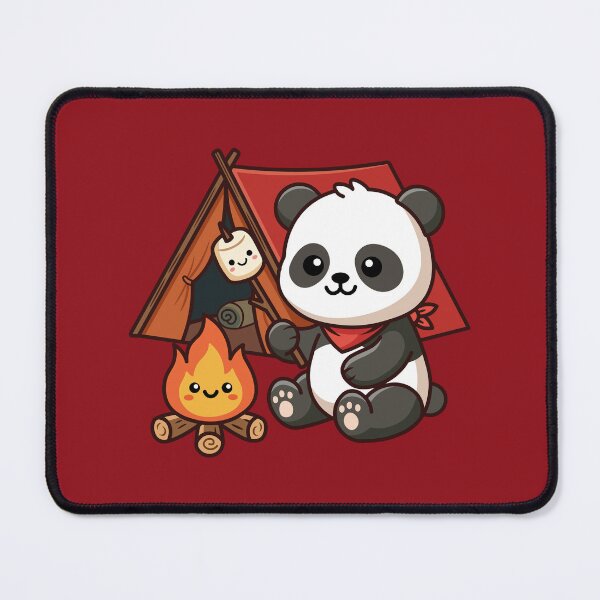Item preview, Cute Kawaii Panda Camping with Campfire and Toasted Marshmallow designed and sold by Mochii-studio.