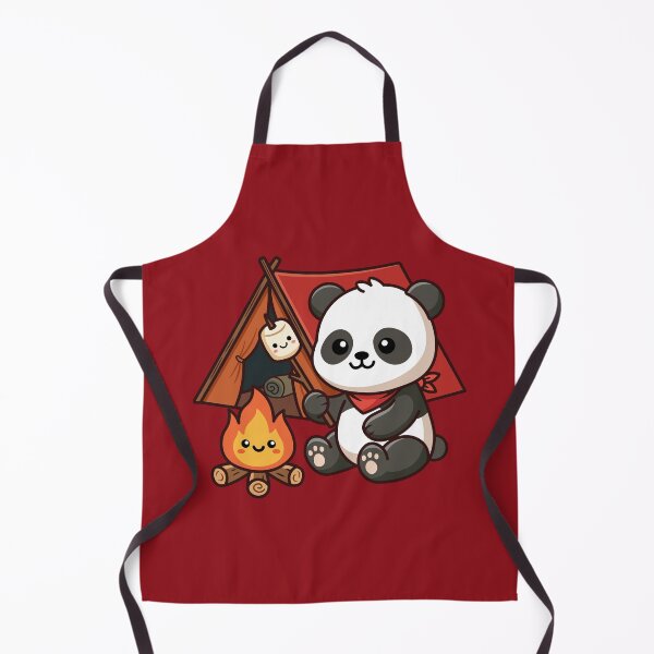 Item preview, Cute Kawaii Panda Camping with Campfire and Toasted Marshmallow designed and sold by Mochii-studio.