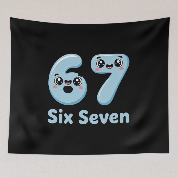 Item preview, Cute 67 Six Seven Kawaii Number Meme Design designed and sold by Cool-cat-art.