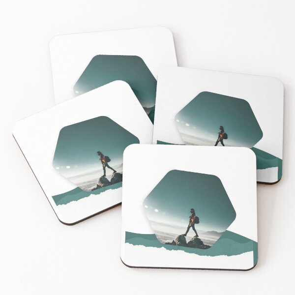 Item preview, Hiker Mountain Hexagon Adventure Freedom Summit Nature designed and sold by Barlena.art.