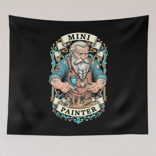 Item preview, Dwarf Mini Painter Fantasy Miniature Funny Airbrush RPG designed and sold by GrandeDuc.