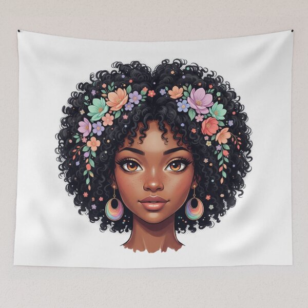 Item preview, Adorable Black Girl W/ Flower Crown Afro designed and sold by BlessedBlackBeautiful.