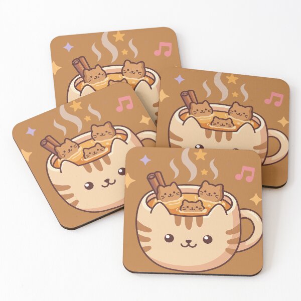 Item preview, Cute Kawaii Cat Mug with Hot Chocolate and Marshmallow Kittens designed and sold by Mochii-studio.