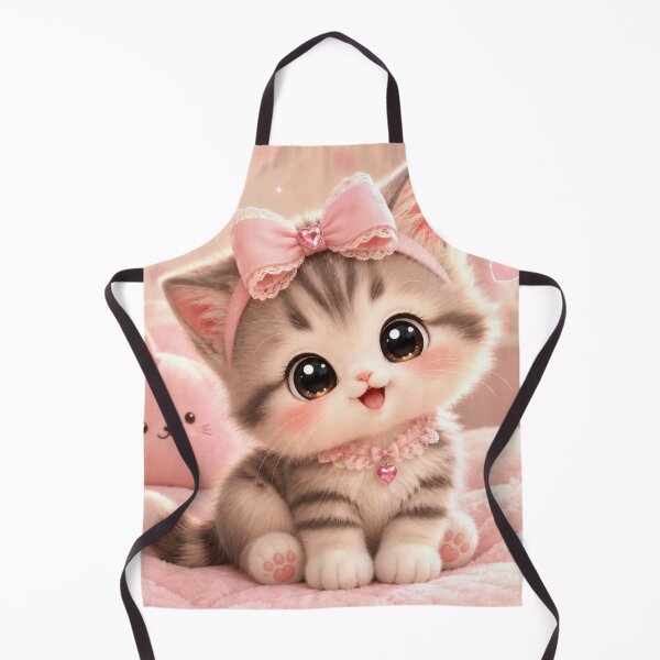 Item preview, Cute Kawaii Kitten Pink Bow designed and sold by dreamybyana.