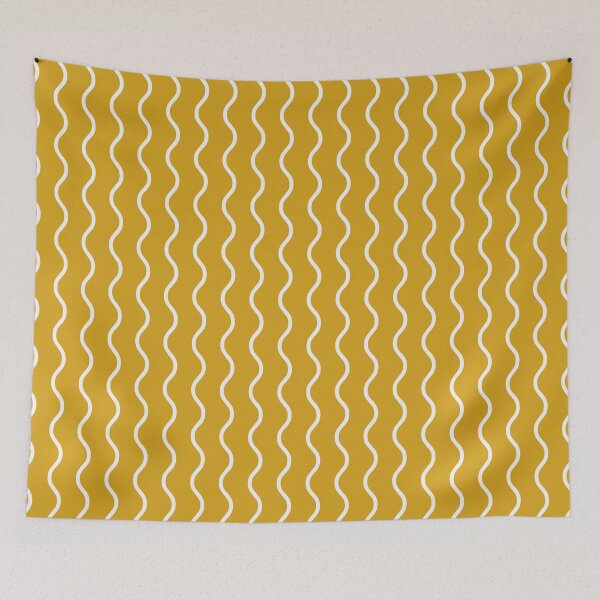 Item preview, Mustard And White Waves Pattern designed and sold by pattern-archive.