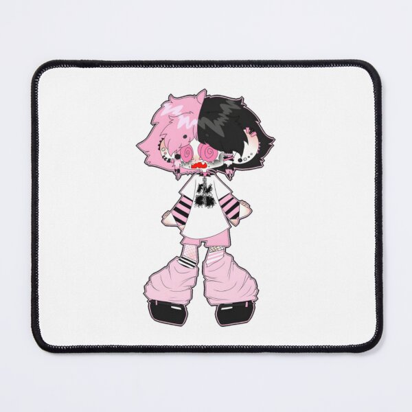 Item preview, Pastel Goth Pink Black Split Hair Girl designed and sold by QliumoPery.