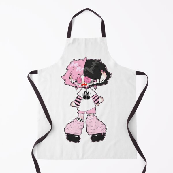 Item preview, Pastel Goth Pink Black Split Hair Girl designed and sold by QliumoPery.