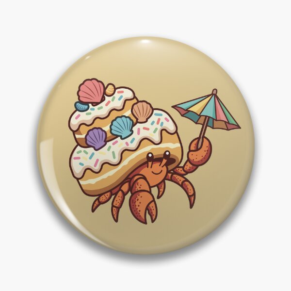 Item preview, cute hermit crab with seashell cupcake house and umbrella designed and sold by Mochii-studio.