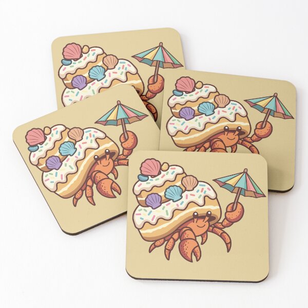 Item preview, cute hermit crab with seashell cupcake house and umbrella designed and sold by Mochii-studio.