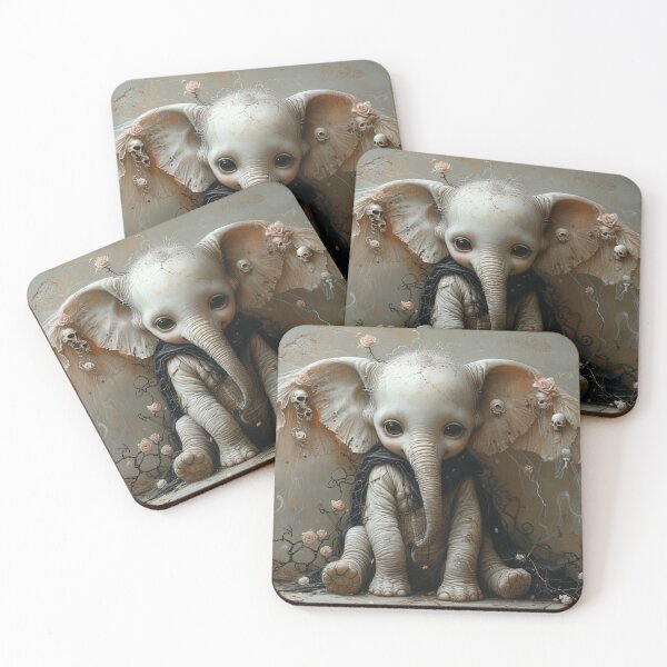 Item preview, Cute Elephant with skulls. designed and sold by MyAiArt67.