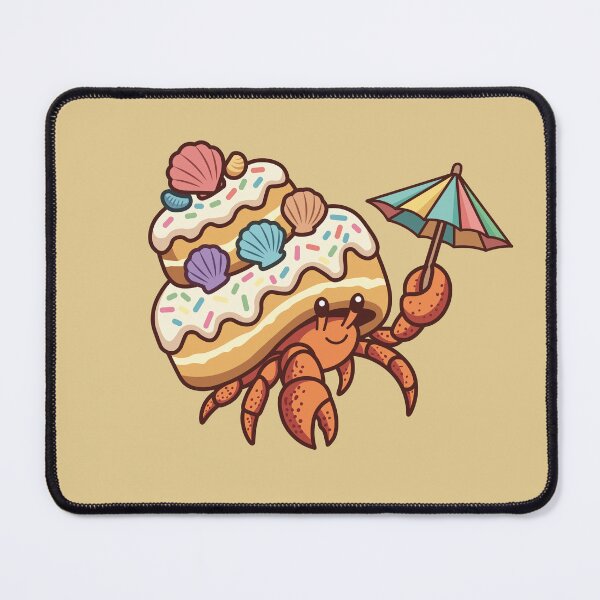 Item preview, cute hermit crab with seashell cupcake house and umbrella designed and sold by Mochii-studio.