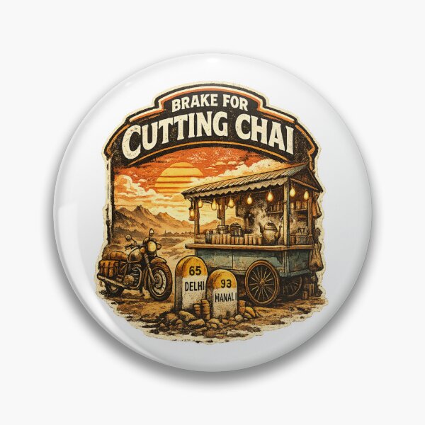 Item preview, Brake For Cutting Chai Retro Biker T-Shirt | Vintage India Motorcycle Road Trip Design designed and sold by Globalcitytees.