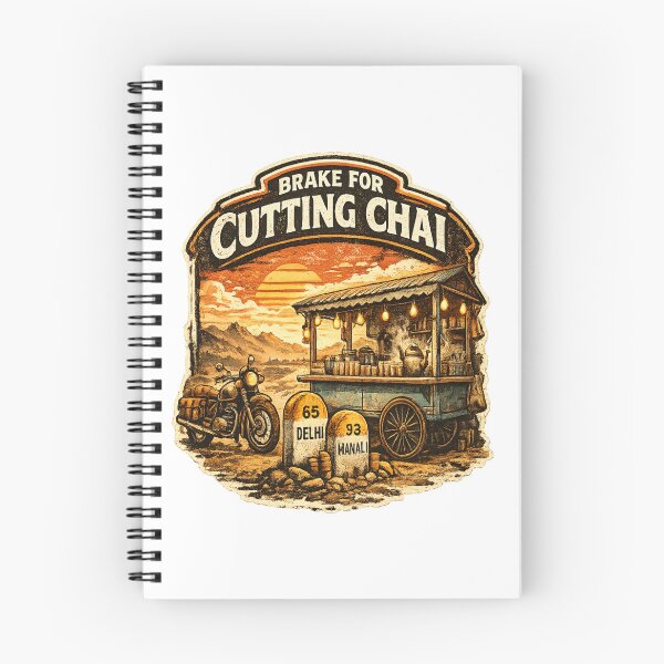 Item preview, Brake For Cutting Chai Retro Biker T-Shirt | Vintage India Motorcycle Road Trip Design designed and sold by Globalcitytees.