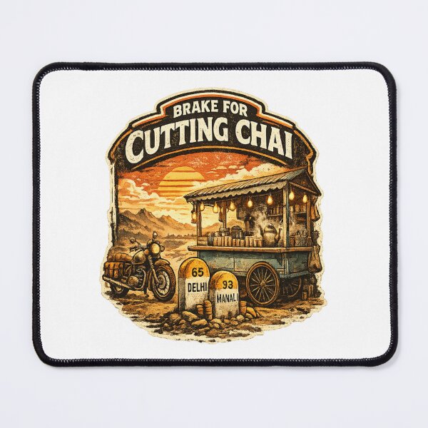 Item preview, Brake For Cutting Chai Retro Biker T-Shirt | Vintage India Motorcycle Road Trip Design designed and sold by Globalcitytees.